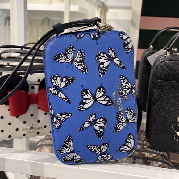 kate spade Handbags - Kate Spade Staci Butterfly Sky Printed Mini Camera Bag, 
Blue Multi 
NWT